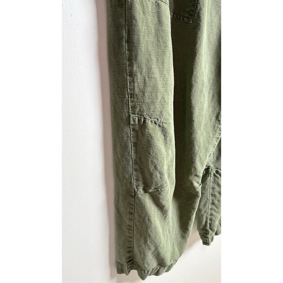 Anthropologie Audra Linen Blend Green Cropped‎ Cargo Utility Pants EUC Sz 31 - Picture 5 of 10